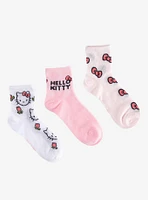 Hello Kitty Flower & Bow Ankle Socks 3 Pair