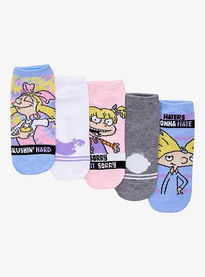 Nickelodeon '90s Characters No-Show Socks 5 Pair