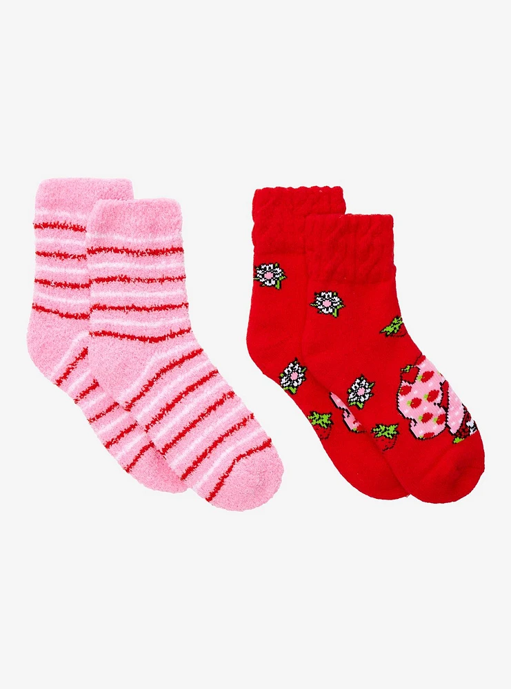 Strawberry Shortcake Stripe Cozy Socks 2 Pair