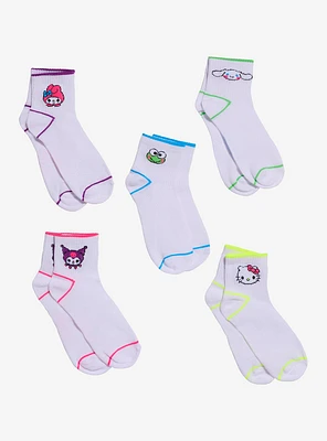 Hello Kitty And Friends Neon Outline Ankle Socks 5 Pair