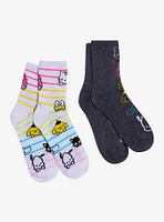 Hello Kitty And Friends Rainbow Outline Crew Socks 2 Pair