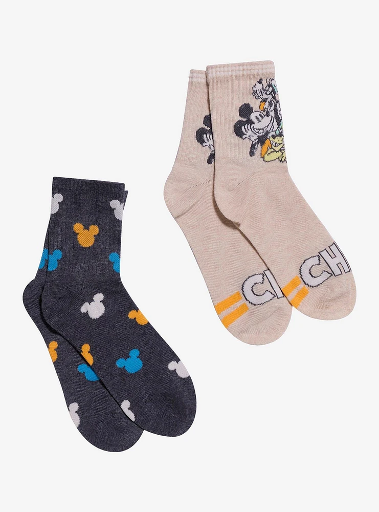 Disney Mickey Mouse And Friends Chill Crew Socks 2 Pair