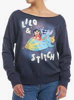 Disney Lilo & Stitch Rocket Boatneck Girls Sweatshirt