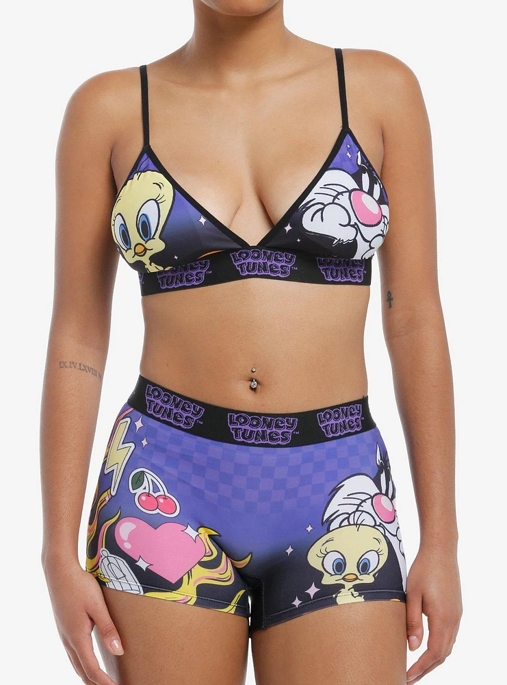 Looney Tunes Tweety Bird & Sylvester Bra Boyshort Panty Set