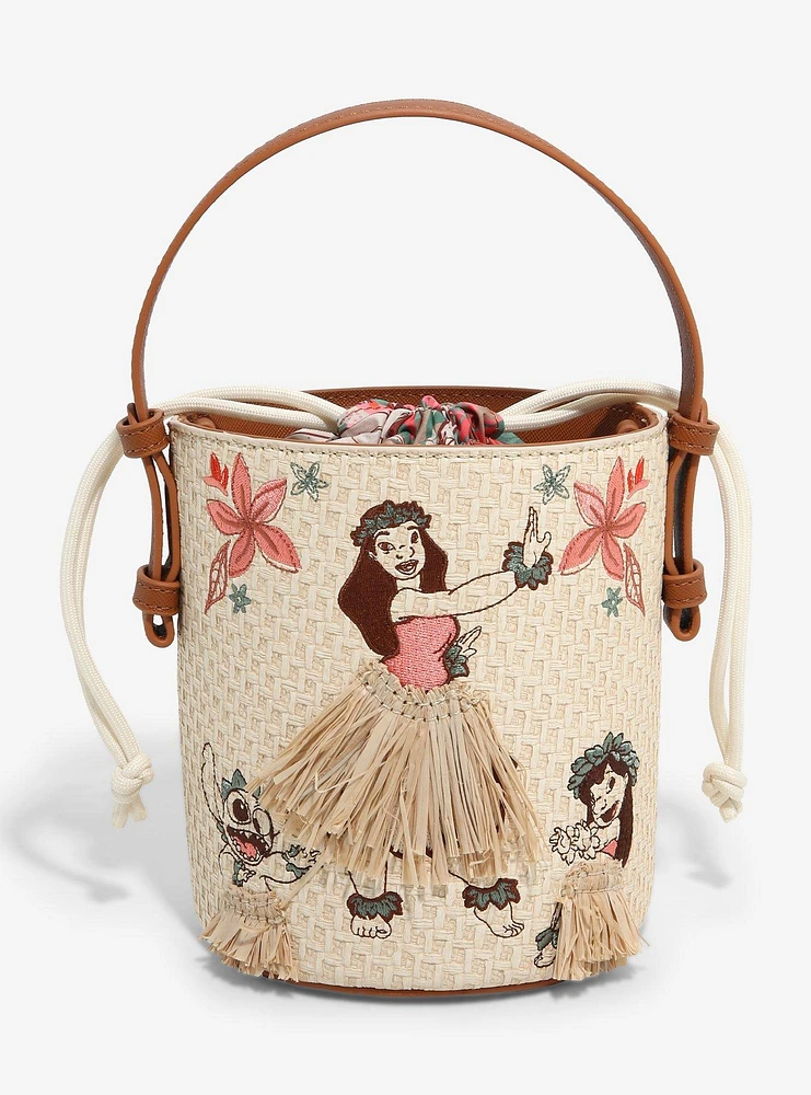 Loungefly Disney Lilo & Stitch Hula Group Floral Bucket Crossbody Bag - BoxLunch Exclusive