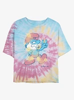 The Smurfs Papa Pastel Paint Tie Dye Crop Girls T-Shirt