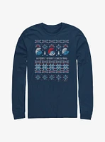 The Smurfs Ugly Sweater Smurfy Chrismas Long-Sleeve T-Shirt