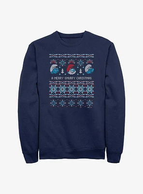 The Smurfs Ugly Sweater Smurfy Chrismas Sweatshirt