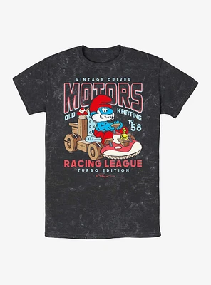 The Smurfs Motors Vintage Racing Mineral Wash T-Shirt