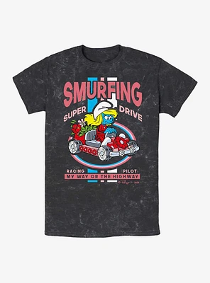 The Smurfs Super Driver Pilot Mineral Wash T-Shirt