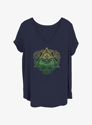 Nintendo Zelda Tri Logo Womens T-Shirt Plus