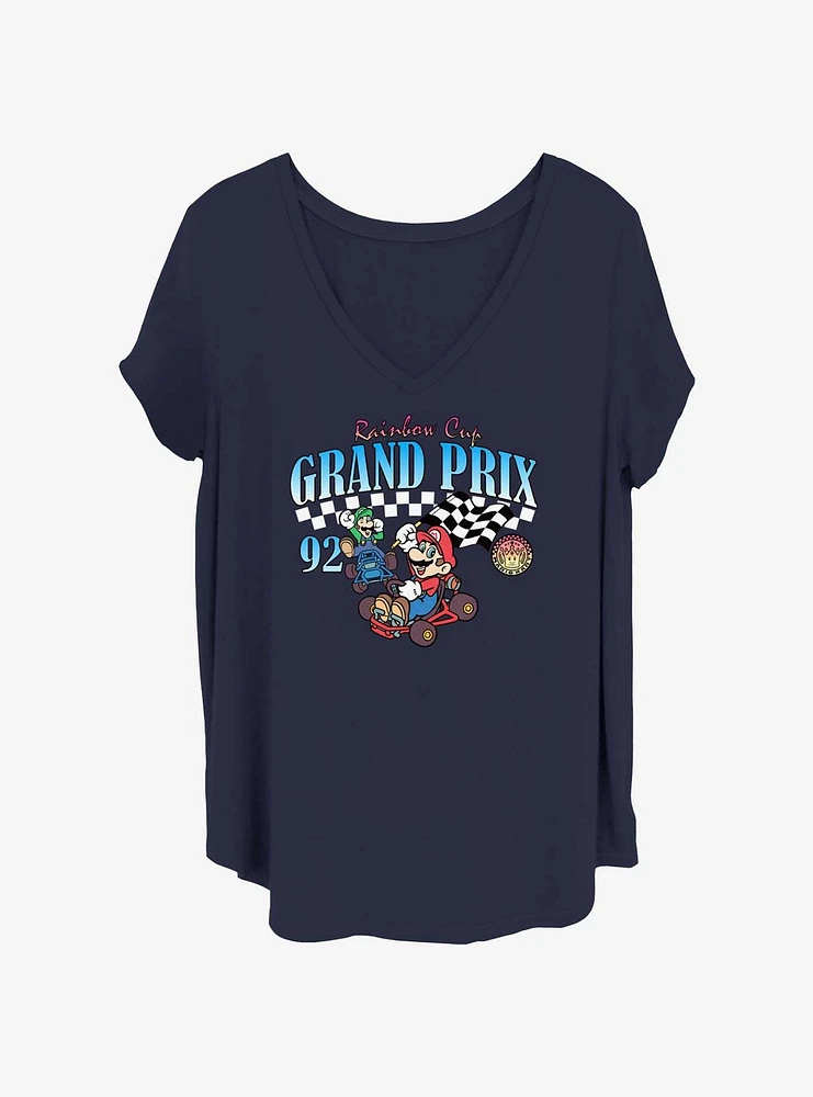 Nintendo Mario Bros Grand Prix Womens T-Shirt Plus