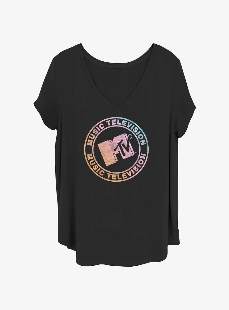 MTV Circular Slant Logo Womens T-Shirt Plus