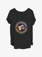 MTV Circular Slant Logo Womens T-Shirt Plus