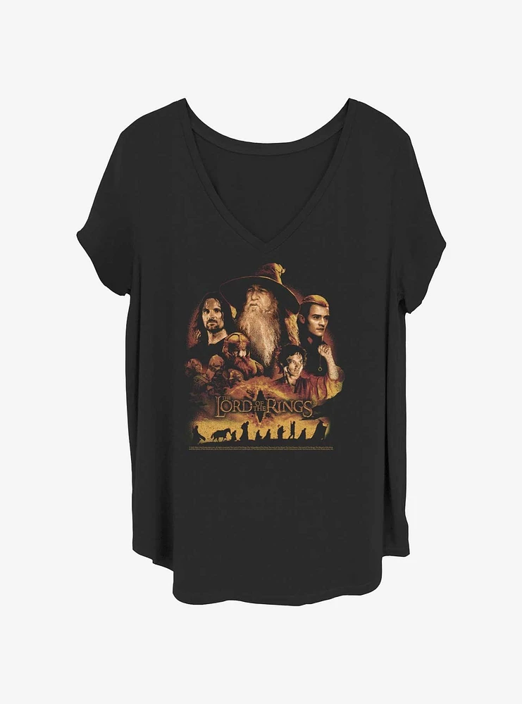 the Lord of Rings Character Heads Womens T-Shirt Plus