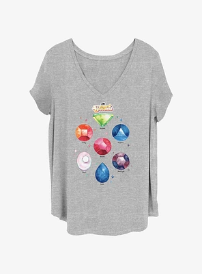 Steven Universe Watercolor Gems Womens T-Shirt Plus