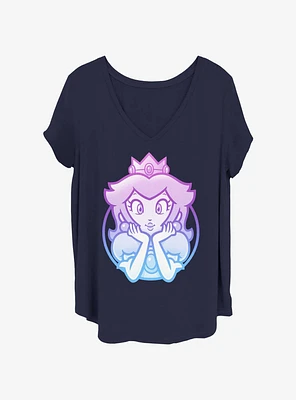 Nintendo Ombre Peach Womens T-Shirt Plus