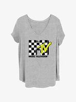 MTV Checkered Womens T-Shirt Plus