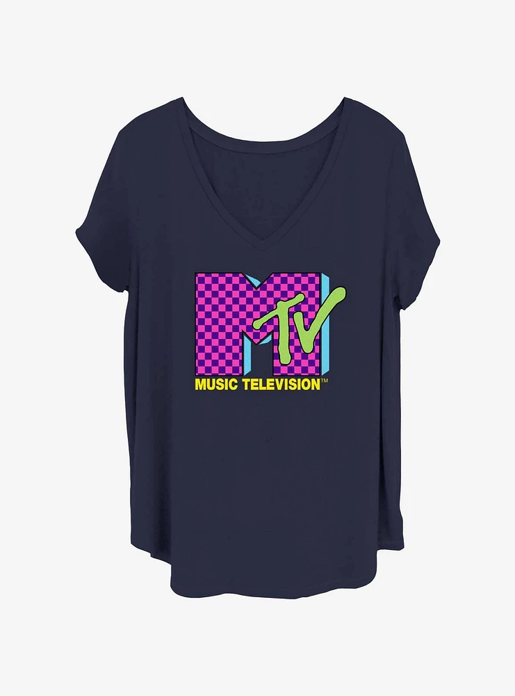 MTV Retro Logo Womens T-Shirt Plus