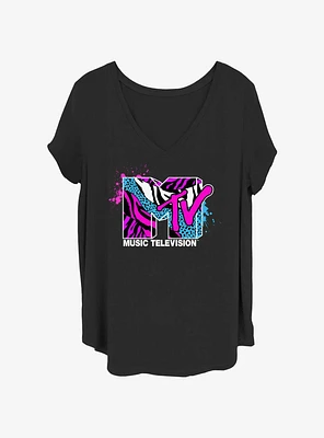 MTV Zebra Splatter Womens T-Shirt Plus