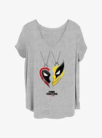 Marvel Deadpool & Wolverine Best Friend Necklace Womens T-Shirt Plus