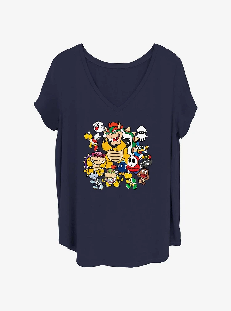 Nintendo Mario Villain Stack Womens T-Shirt Plus