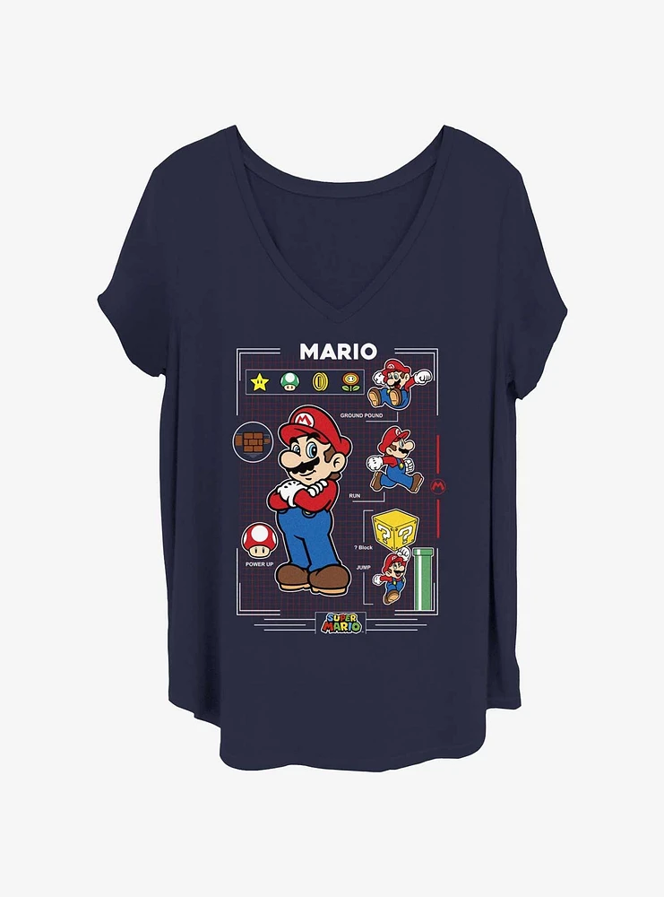 Nintendo Mario Grid Womens T-Shirt Plus