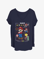 Nintendo Mario Grid Womens T-Shirt Plus