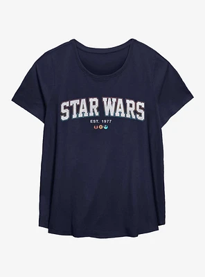 Star Wars Collegiate Letters Womens T-Shirt Plus