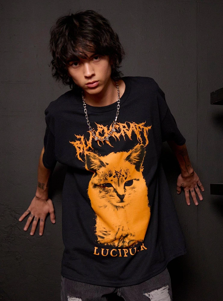 BlackCraft Lucipurr Orange & Black T-Shirt Hot Topic Exclusive