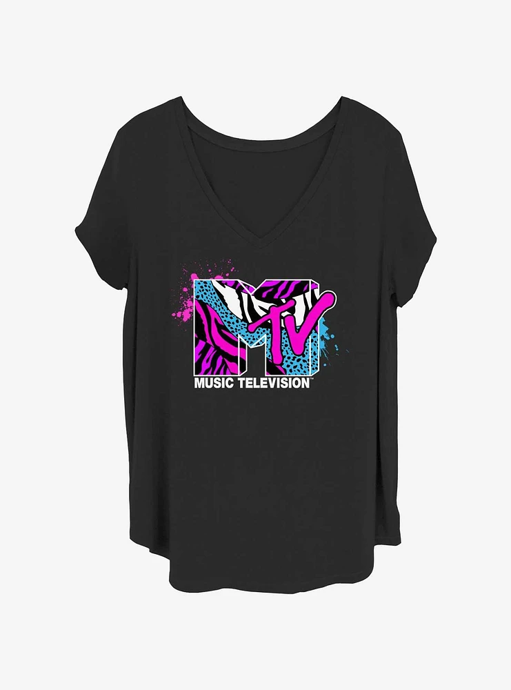 MTV Zebra Splatter Girls T-Shirt Plus