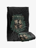 Harry Potter Hogwarts Floral Crest 36x58" Throw Blanket