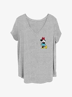 Disney Minnie Mouse Cute Smile Pocket Womens T-Shirt Plus