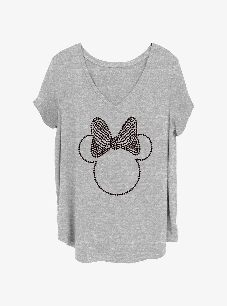 Disney Minnie Mouse Head Outline Womens T-Shirt Plus