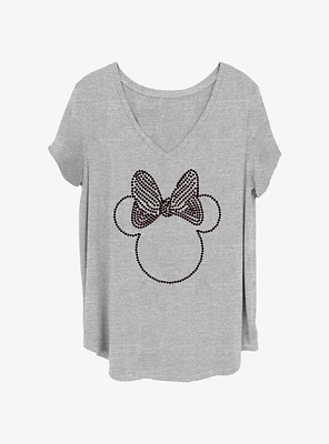 Disney Minnie Mouse Head Outline Womens T-Shirt Plus