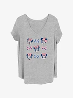 Disney Minnie Mouse Many Minnies Patriotic Womens T-Shirt Plus