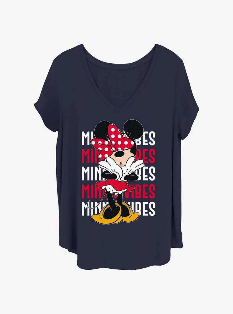 Disney Minnie Mouse Vibes Womens T-Shirt Plus