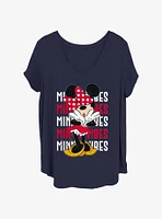 Disney Minnie Mouse Vibes Womens T-Shirt Plus