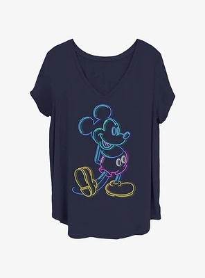 Disney Mickey Mouse Neon Womens T-Shirt Plus