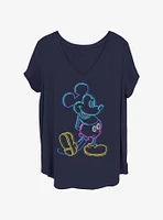 Disney Mickey Mouse Neon Womens T-Shirt Plus