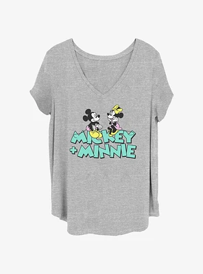 Disney Mickey Mouse Loves Minnie Womens T-Shirt Plus