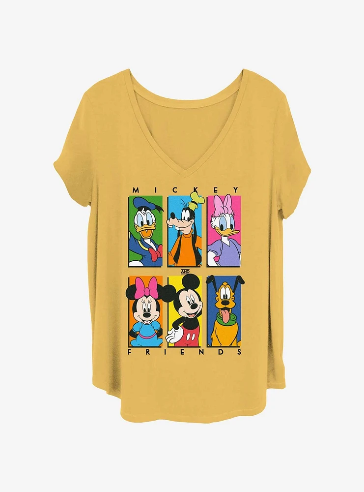 Disney Mickey Mouse Six Up Womens T-Shirt Plus