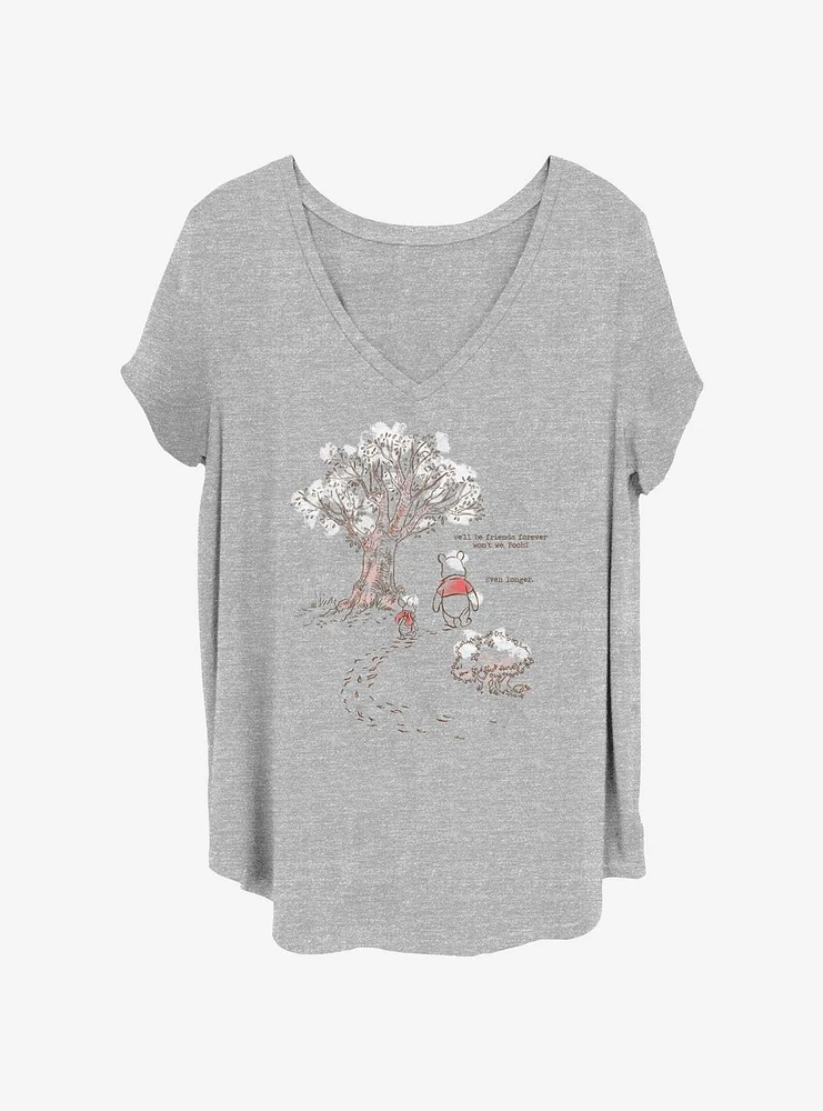 Disney Winnie The Pooh Even Longer Womens T-Shirt Plus