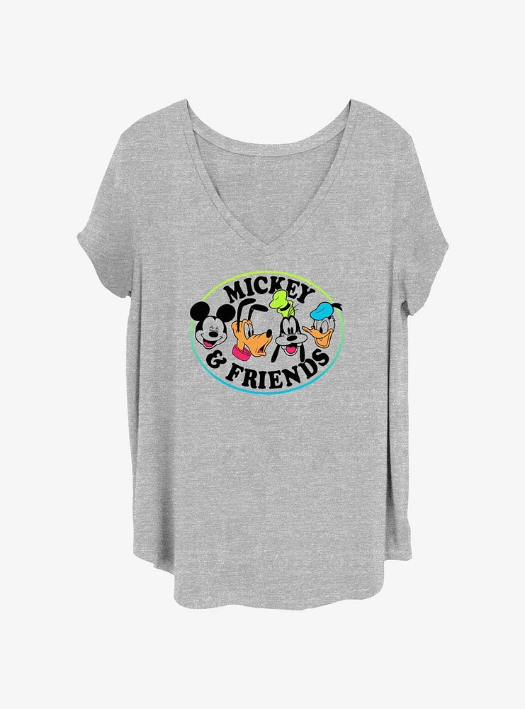 Disney Mickey Mouse Heads Up Womens T-Shirt Plus