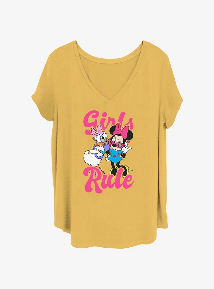 Disney Mickey Mouse Daisy And Minnie Womens Rule T-Shirt Plus