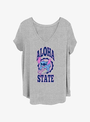 Disney Lilo & Stitch Aloha State Surf Womens T-Shirt Plus