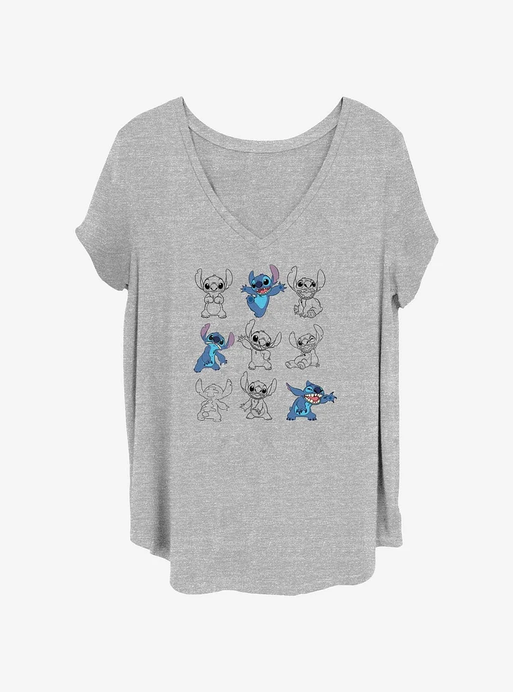 Disney Lilo & Stitch Multi Poses Womens T-Shirt Plus