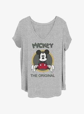 Disney Mickey Mouse Retro Circle Womens T-Shirt Plus