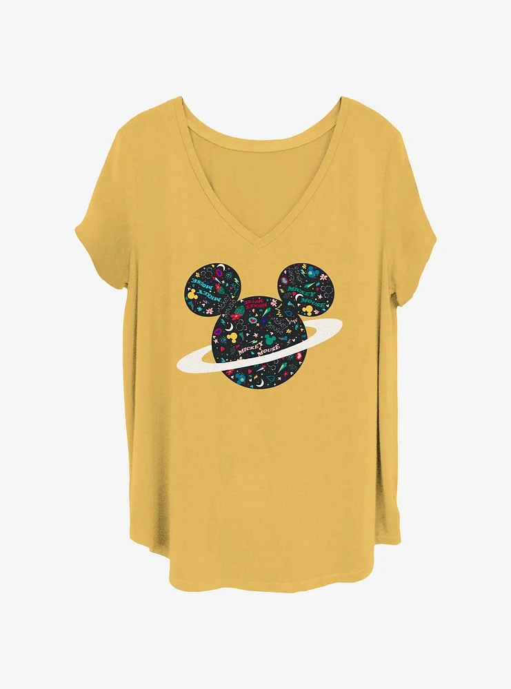 Disney Mickey Mouse Planet Womens T-Shirt Plus