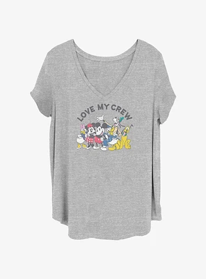 Disney Mickey Mouse Love My Crew Womens T-Shirt Plus